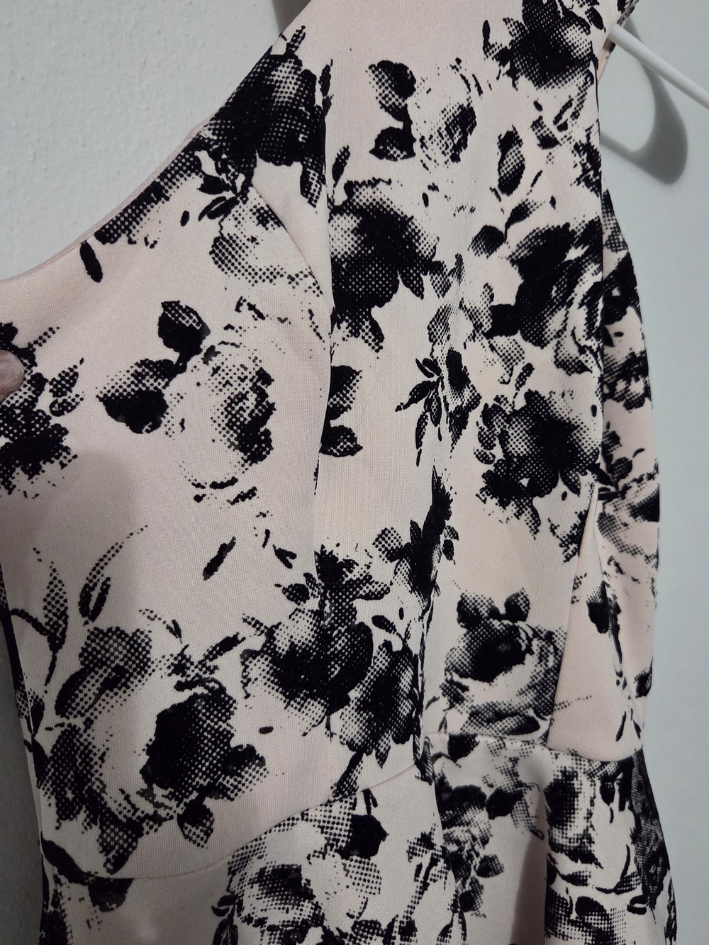 B Darlin Blush and Black Floral Halter Skater Dress - Picture 3 of 5